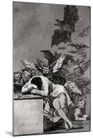 The Sleep of Reason Produces Monsters, from "Los Caprichos"-Francisco de Goya-Mounted Giclee Print