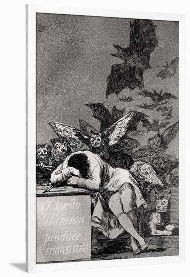 The Sleep of Reason Produces Monsters, from "Los Caprichos"-Francisco de Goya-Framed Giclee Print