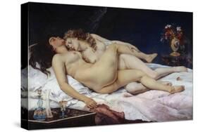 The Sleepers also known as the Sleep (Le Sommeil) by Gustave Courbet-null-Stretched Canvas