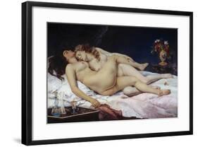 The Sleepers also known as the Sleep (Le Sommeil) by Gustave Courbet-null-Framed Giclee Print