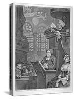 'The sleeping congregation', 1736-William Hogarth-Stretched Canvas