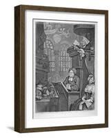 'The sleeping congregation', 1736-William Hogarth-Framed Giclee Print