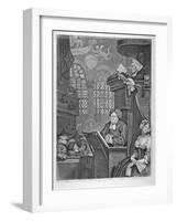 'The sleeping congregation', 1736-William Hogarth-Framed Giclee Print