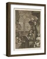 The Sleeping Congregation a Preacher is Reading His Sermon to a Sleeping Congregation-William Hogarth-Framed Art Print