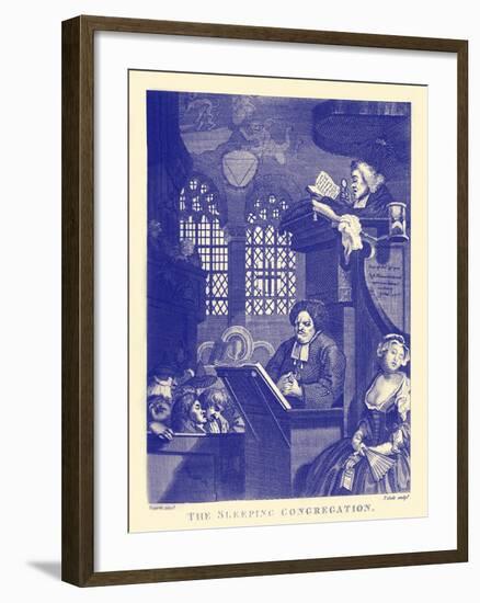 The Sleeping Congregation-William Hogarth-Framed Giclee Print