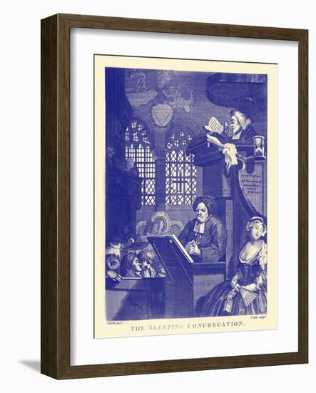 The Sleeping Congregation-William Hogarth-Framed Giclee Print