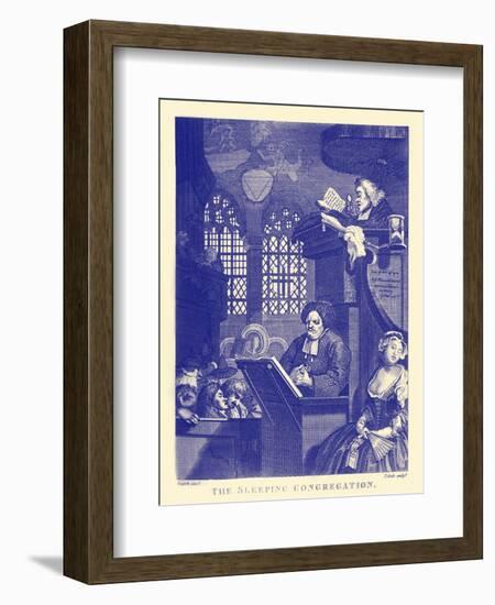 The Sleeping Congregation-William Hogarth-Framed Giclee Print