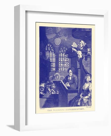 The Sleeping Congregation-William Hogarth-Framed Giclee Print