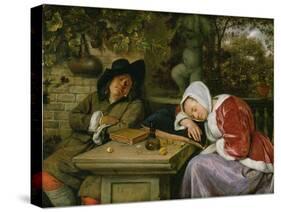 The Sleeping Couple, C.1658-60-Jan Havicksz Steen-Stretched Canvas