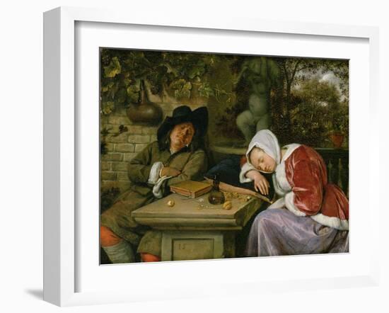 The Sleeping Couple, C.1658-60-Jan Havicksz Steen-Framed Giclee Print