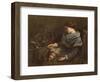 The Sleeping Embroiderer, 1853-Gustave Courbet-Framed Giclee Print