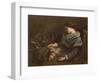 The Sleeping Embroiderer, 1853-Gustave Courbet-Framed Giclee Print