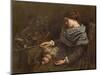 The Sleeping Embroiderer, 1853-Gustave Courbet-Mounted Giclee Print