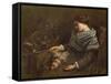The Sleeping Embroiderer, 1853-Gustave Courbet-Framed Stretched Canvas