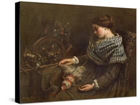 The Sleeping Embroiderer, 1853-Gustave Courbet-Stretched Canvas