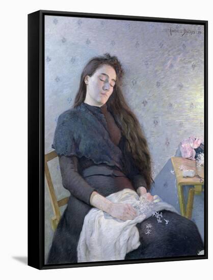 The Sleeping Flower Girl, 1892-Eugene Assezat de Bouteyre-Framed Stretched Canvas