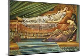 The Sleeping Princess-Edward Burne-Jones-Mounted Giclee Print