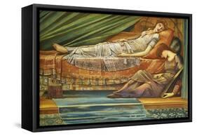 The Sleeping Princess-Edward Burne-Jones-Framed Stretched Canvas