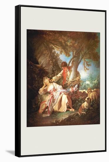 The Sleeping Shepherdess-Francois Boucher-Framed Stretched Canvas