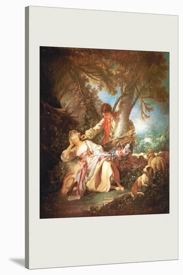 The Sleeping Shepherdess-Francois Boucher-Stretched Canvas