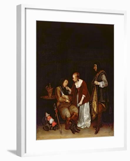 The Sleeping Soldier, C.1656-57-Gerard ter Borch-Framed Giclee Print