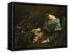 The Sleeping Spinner, 1853-Gustave Courbet-Framed Stretched Canvas