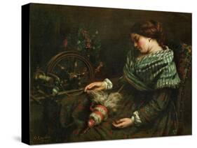 The Sleeping Spinner, 1853-Gustave Courbet-Stretched Canvas