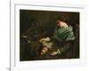 The Sleeping Spinner, 1853-Gustave Courbet-Framed Giclee Print