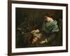 The Sleeping Spinner, 1853-Gustave Courbet-Framed Giclee Print