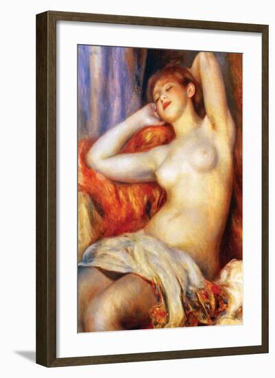 The Sleeping-Pierre-Auguste Renoir-Framed Art Print