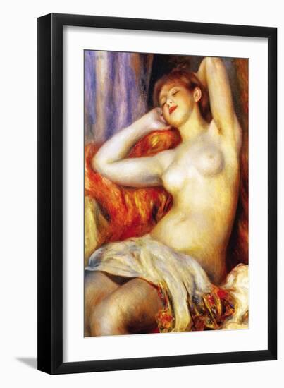 The Sleeping-Pierre-Auguste Renoir-Framed Art Print