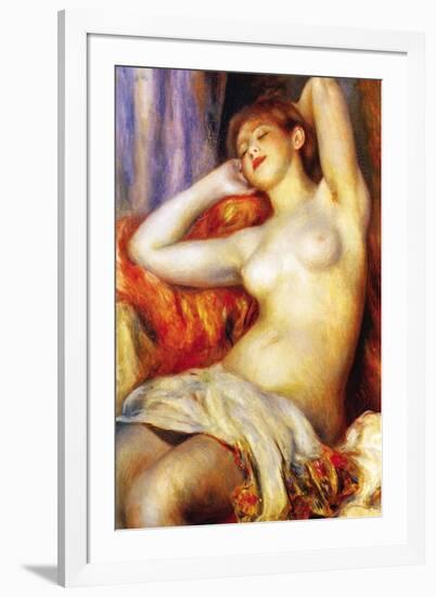 The Sleeping-Pierre-Auguste Renoir-Framed Art Print