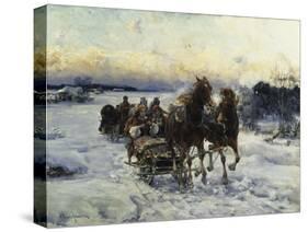 The Sleigh Ride-Alfred Kowalski-Stretched Canvas