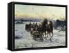 The Sleigh Ride-Alfred von Wierusz-Kowalski-Framed Stretched Canvas