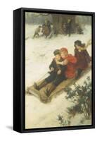 The Sleighride-George S. Knowles-Framed Stretched Canvas