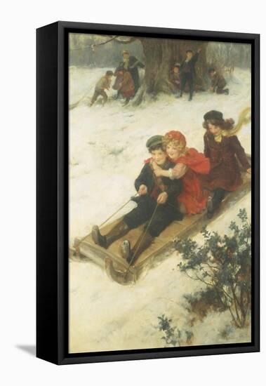 The Sleighride-George S. Knowles-Framed Stretched Canvas