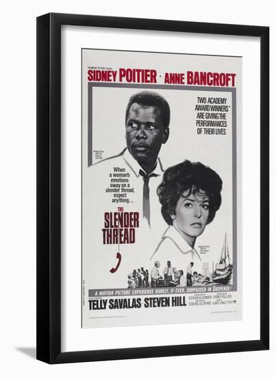 The Slender Thread, Sidney Poitier, Anne Bancroft, 1965-null-Framed Art Print