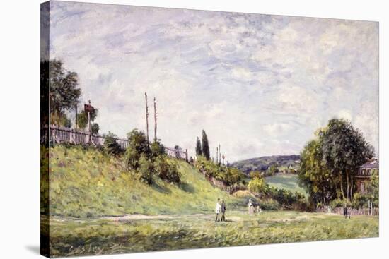 The Slope by the Railway in Sevres, 1879-Alfred Sisley-Stretched Canvas