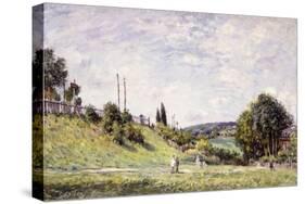 The Slope by the Railway in Sevres, 1879-Alfred Sisley-Stretched Canvas