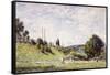 The Slope by the Railway in Sevres, 1879-Alfred Sisley-Framed Stretched Canvas