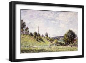 The Slope by the Railway in Sevres, 1879-Alfred Sisley-Framed Giclee Print