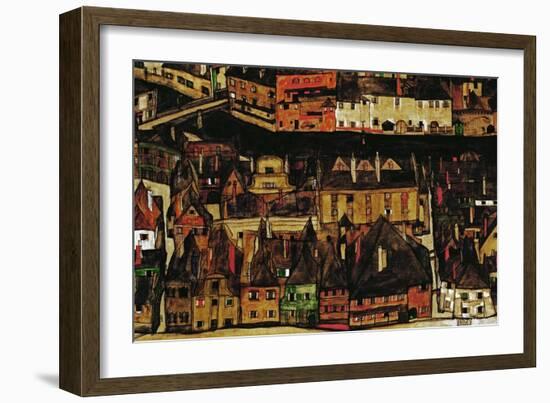 The Small City III, 1913-Egon Schiele-Framed Giclee Print