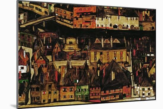 The Small City III, 1913-Egon Schiele-Mounted Giclee Print