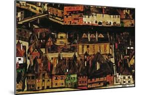 The Small City III, 1913-Egon Schiele-Mounted Giclee Print