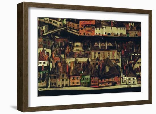 The Small City III, 1913-Egon Schiele-Framed Giclee Print