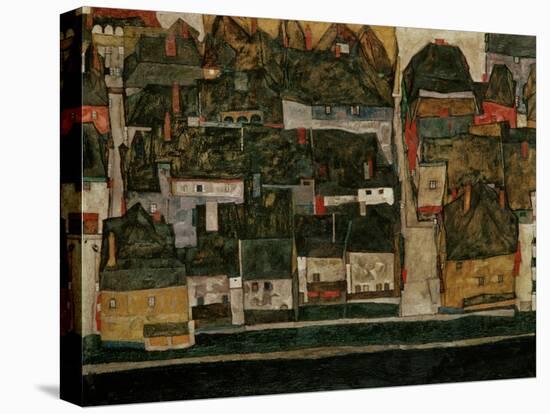 The Small City IV, (Krumau on the Moldau), 1914-Egon Schiele-Stretched Canvas