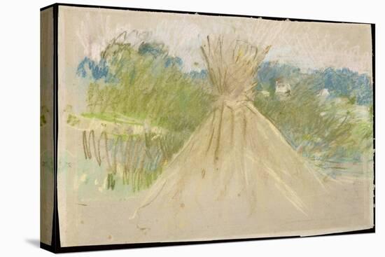 The Small Haystack, 1882 (Pastel on Paper)-Berthe Morisot-Stretched Canvas