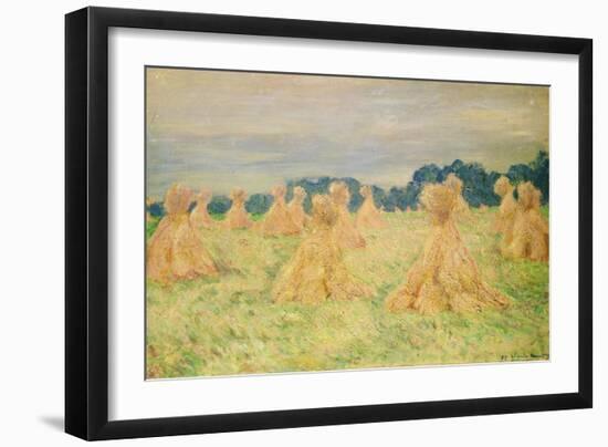 The Small Haystacks, 1887-Claude Monet-Framed Giclee Print