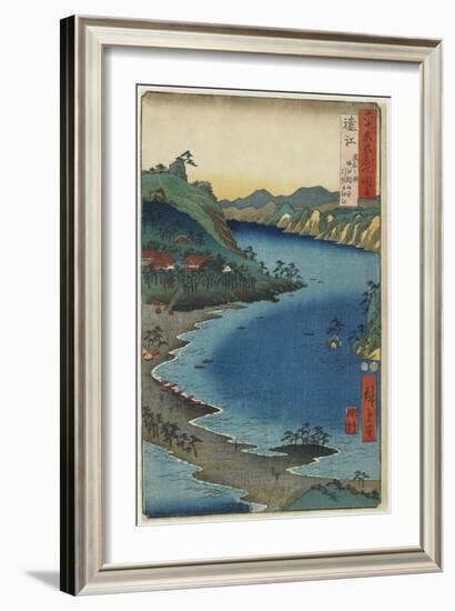 The Small Inlet of Hikisa at Horie Kanzanji, the Lake Hamana in Totoumi Province, August 1853-Utagawa Hiroshige-Framed Giclee Print