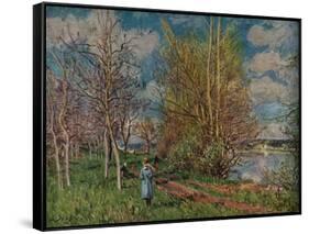 'The Small Meadows in Spring', c1880-1-Alfred Sisley-Framed Stretched Canvas